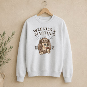 Met de hand getekende Weenies en Martinis Daschund Trui