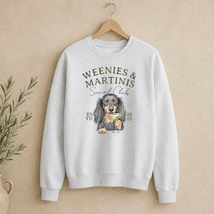 Met de hand getekende Weenies en Martinis Daschund Trui