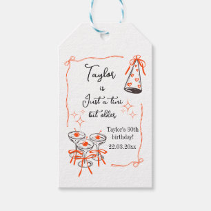 Met de hand getekende whimische vintage 30e verjaa cadeaulabel