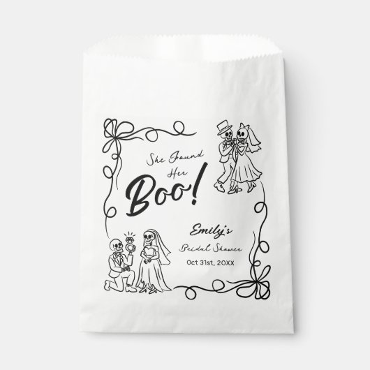 Met de hand getekende Whimsical Halloween Bruidsfe Bedankzakje (Voorkant)