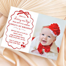 Met de hand getekende Whimsical Kers Op Top Foto 