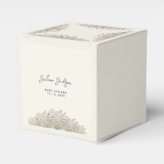 Met de hand getekende wilde bloem baby shower  bedankdoosjes