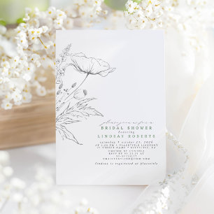 Met de hand getekende wilde bloemen Elegante salie Kaart