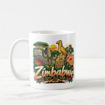Met de hand getekende Zimbabwaanse reis kunst land