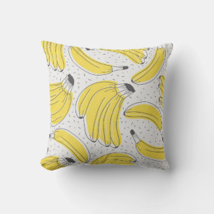 Met de hand getrokken achtergrond verse bananen. D Kussen