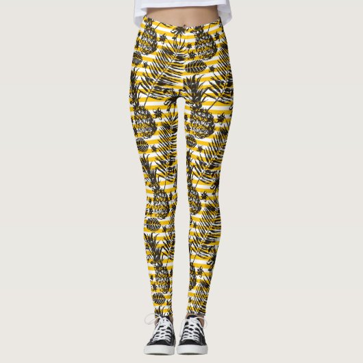 met de hand getrokken anananassen leggings (Voorkant)