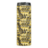 met de hand getrokken anananassen | Monogram Thermosbeker (Achterkant)