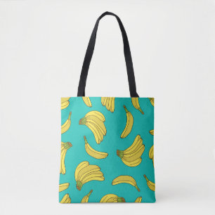 Met de hand getrokken bananen naadloos. Sketch ill Draagtas