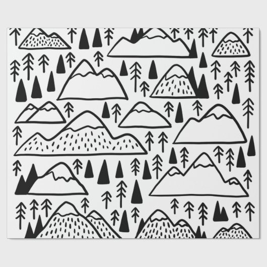 Met de hand getrokken bergen zijn ingesteld. colle cadeaupapier (Vlak)