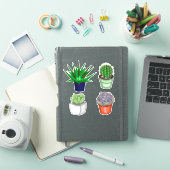 Met de hand getrokken cactussen en Succulenten Sticker (iPad Cover)