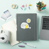 Met de hand getrokken camper aanhangwagen gele zon sticker (iPad Cover)