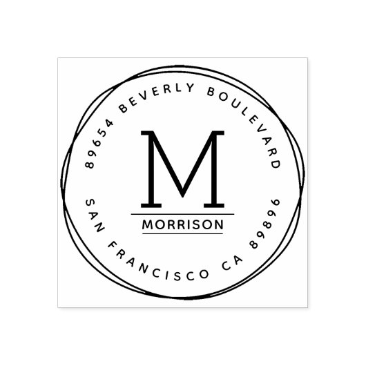 met de hand getrokken cirkels | Aangepast retourad Rubberstempel (Afrduk)