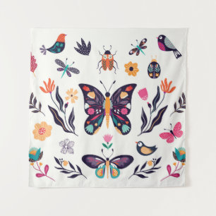 Met de hand getrokken collectie van elementen van wandkleed