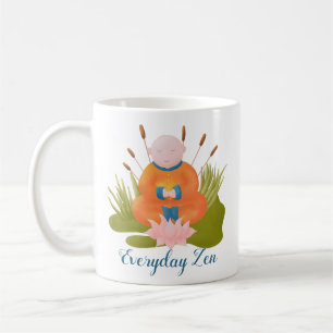 Met de hand getrokken denkende zussen gooien kusse koffiemok