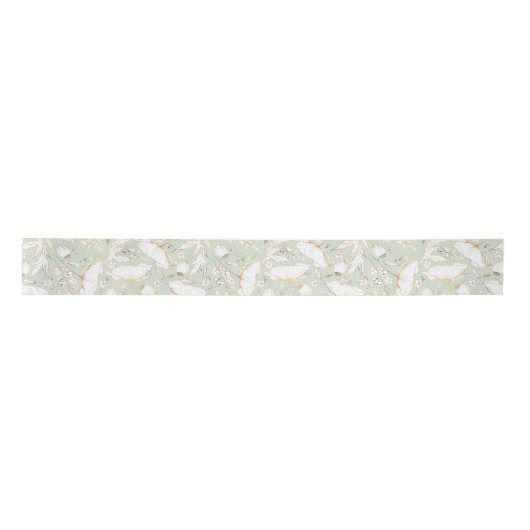 Met de hand getrokken goudbloemen Elegant Sage Gre Lint (Voorkant)
