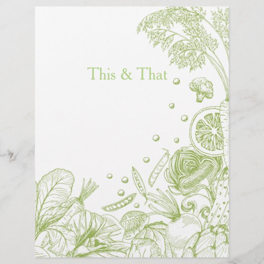 Met de hand getrokken groente- en fruitgewassen Re (Achterkant)