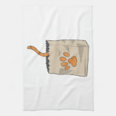 Met de hand getrokken kat in de zak theedoek (Verticaal)