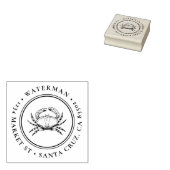 Met de hand getrokken krab | Rond Nautisch Terugke Rubberstempel (Gestempeld)