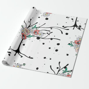  met de hand getrokken naadloos grafisch patroon cadeaupapier