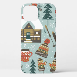 Met de hand getrokken naadloos  patroon met schatt iPhone 12 hoesje