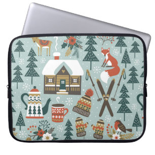 Met de hand getrokken naadloos patroon met schatt laptop sleeve