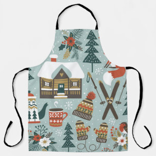 Met de hand getrokken naadloos patroon met schatt schort