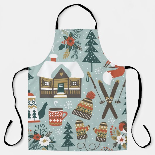 Met de hand getrokken naadloos patroon met schatt schort (Voorkant)