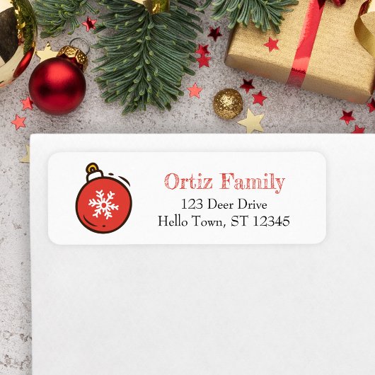 Met de hand getrokken Ornament, kerstlabel Etiket