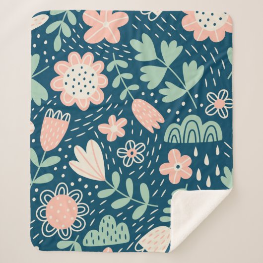 Met de hand getrokken, roestkleurige stof. Slijppa Sherpa Deken (Voorkant)