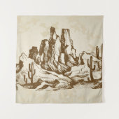 Met de hand getrokken schets. Typische landschapsw Wandkleed (Voorkant)