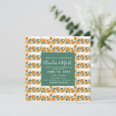 Met de hand getrokken Sinaasappel Botanisch Abstra Kaart (Staand voorkant)