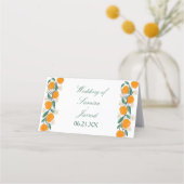 Met de hand getrokken Sinaasappel Botanische Abstr Klantenkaartje (Voorkant)