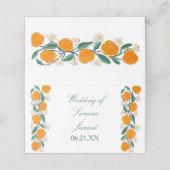 Met de hand getrokken Sinaasappel Botanische Abstr Klantenkaartje (Buitenkant ongevouwen)