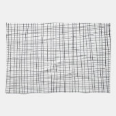 Met de hand getrokken strips zwart-wit theedoek (Horizontaal)