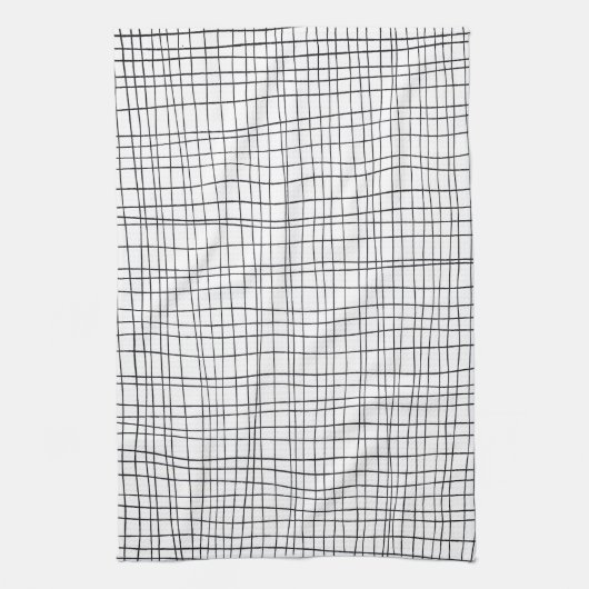 Met de hand getrokken strips zwart-wit theedoek (Verticaal)