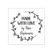 Met de hand getrokken ventilator, met liefde gemaa rubberstempel (Afrduk)