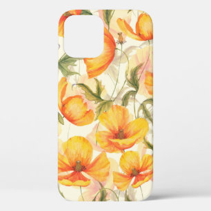 Met de hand getrokken waterverf floraal naadloos p iPhone 12 hoesje