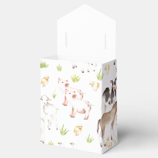 Met de hand getrokken waterverven dieren op het bo bedankdoosjes (Geopend)