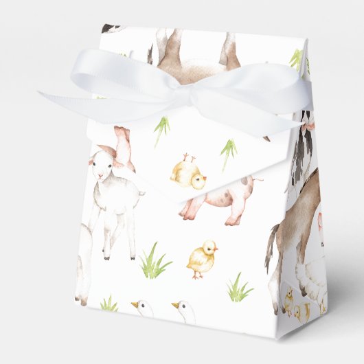 Met de hand getrokken waterverven dieren op het bo bedankdoosjes (Voorkant Zijde)