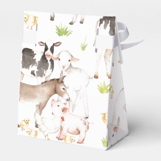 Met de hand getrokken waterverven dieren op het bo bedankdoosjes (Achterkant)