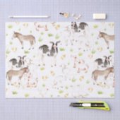 Met de hand getrokken waterverven dieren op het bo tissuepapier (Craft)