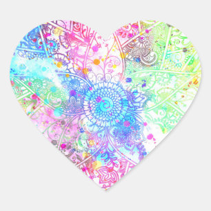 Met de hand getrokken waterverven voor het ontwerp hart sticker