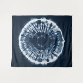 Met de hand geverfde indigo blue shibori-cirkel wandkleed (Voorkant (horizontaal))