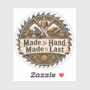 Met de Hand Houtbewerking Erfgoed Mok Sticker