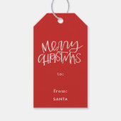 Met de hand Letterde Labels voor prettige kerstcad Cadeaulabel (Voorkant)