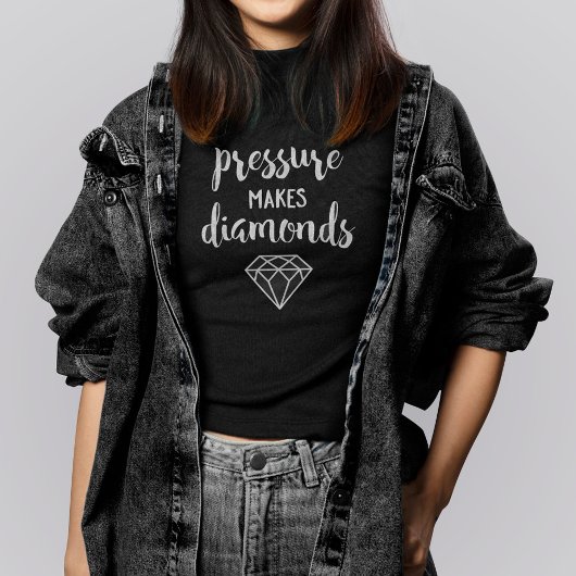 Met de hand uitgelijnd script "Pressure maakt Diam T-shirt