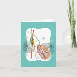 Met de hand vervaardigde kerstgarens voor waterver feestdagen kaart