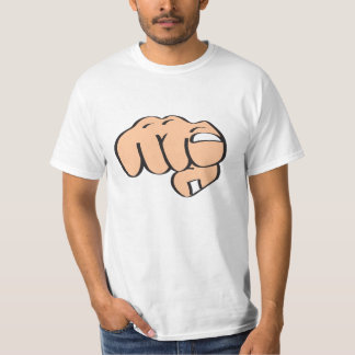Met de hand wijzende vinger aan de kijker t-shirt