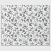 Met de kersthand getrokken planten.  Kerstmis Cadeaupapier (Vlak)