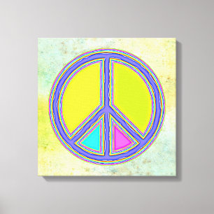 Met de kleuren gevuld PEACE-teken 1 Canvas Afdruk